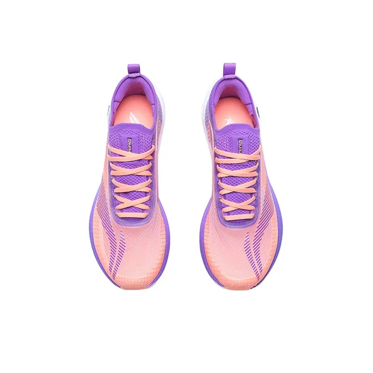 LINING Feidian 2 Elite Running Shoes Women's Low Top White Fluorescent/Grape Purple-3