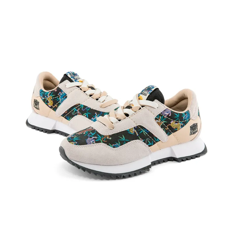 Kappa Year Of The Tiger Collection Wear Resistant Coverage Low Top Casual Running Shoes Unisex Black-3