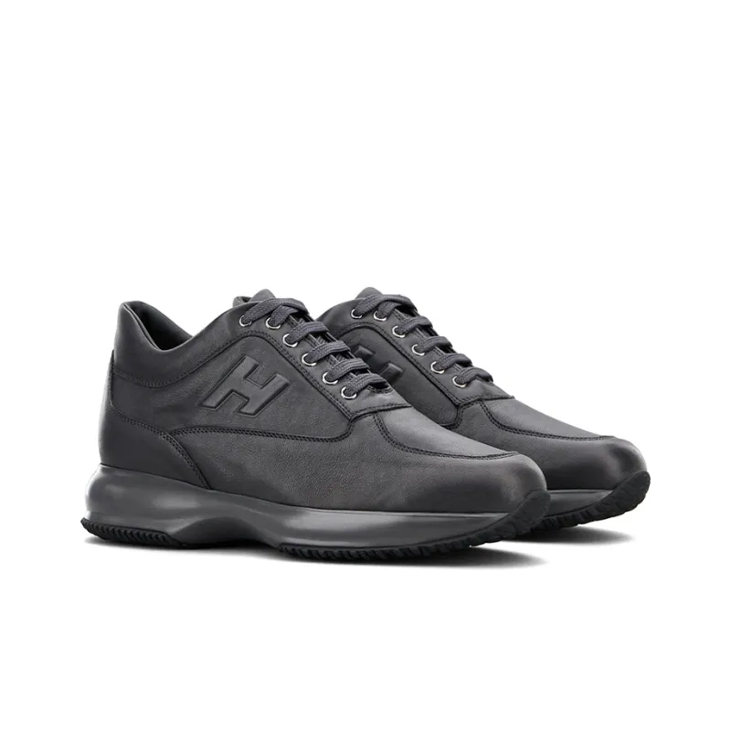 HOGAN Interactive Cushioning Anti Slip And Wear Resistant Low Top Casual Shoes Men's Black-1