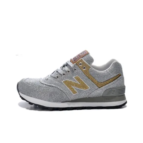 New Balance NB 574 Series Running Shoes Women's Low-Top Luxury Silver/Gold