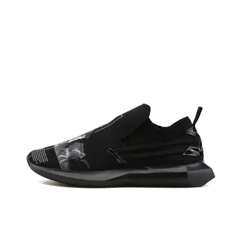 NORVINCY Cushioned Wear Resistant Slip Resistant Low Top Running Shoes Unisex Black