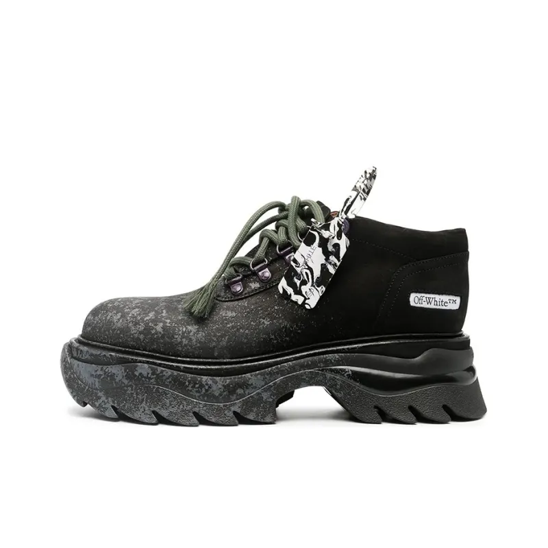 OFF WHITE Sculpted Platform Chuncky Sneakers Black Green-0