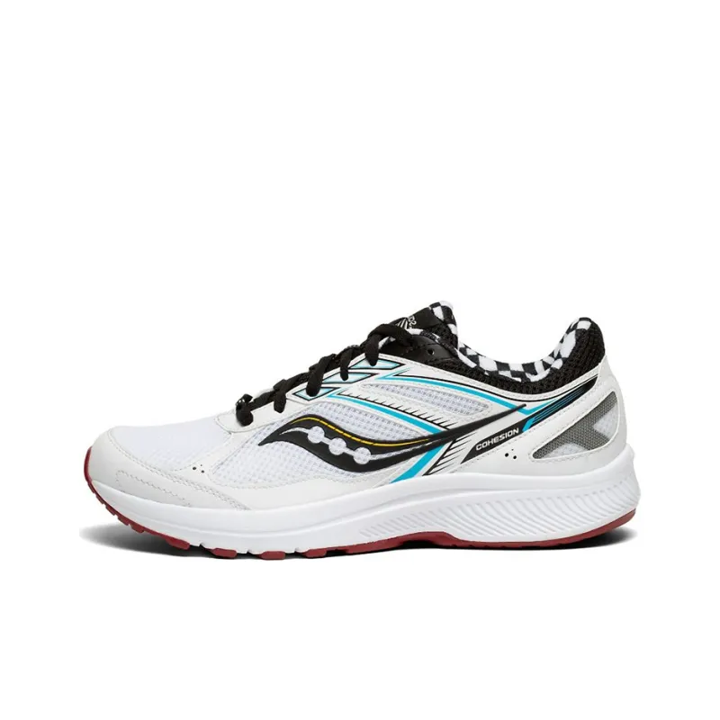 Saucony Cohesion 14 Breathable Abrasion Resistant Slip Resistant Low Top Running Shoes Men's White Classic Vintage-0