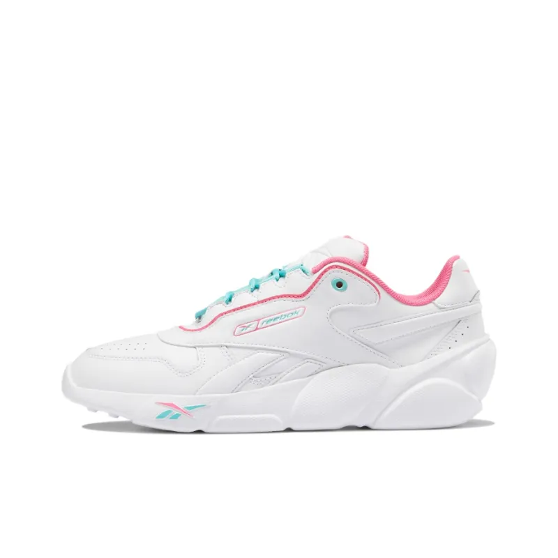 Reebok Classic Leather Running Shoes Women's Low Top White/Peach Pink-0