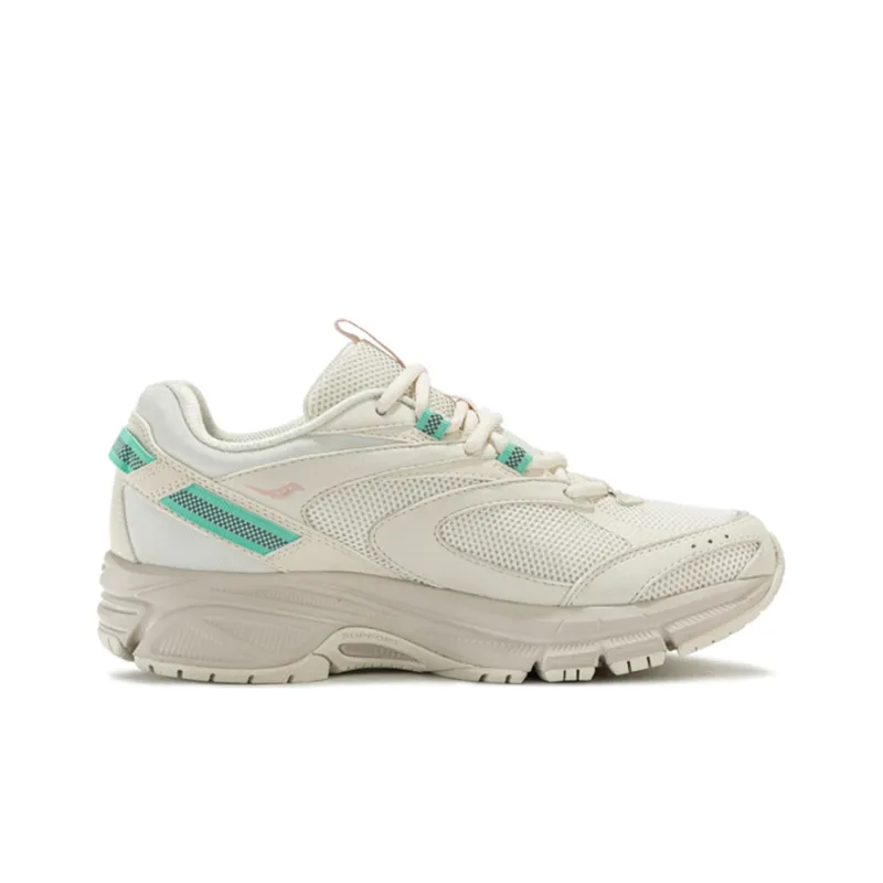 Saucony Anti Slip Wear Resistant Low Top Casual Running Shoes Unisex White Green-1