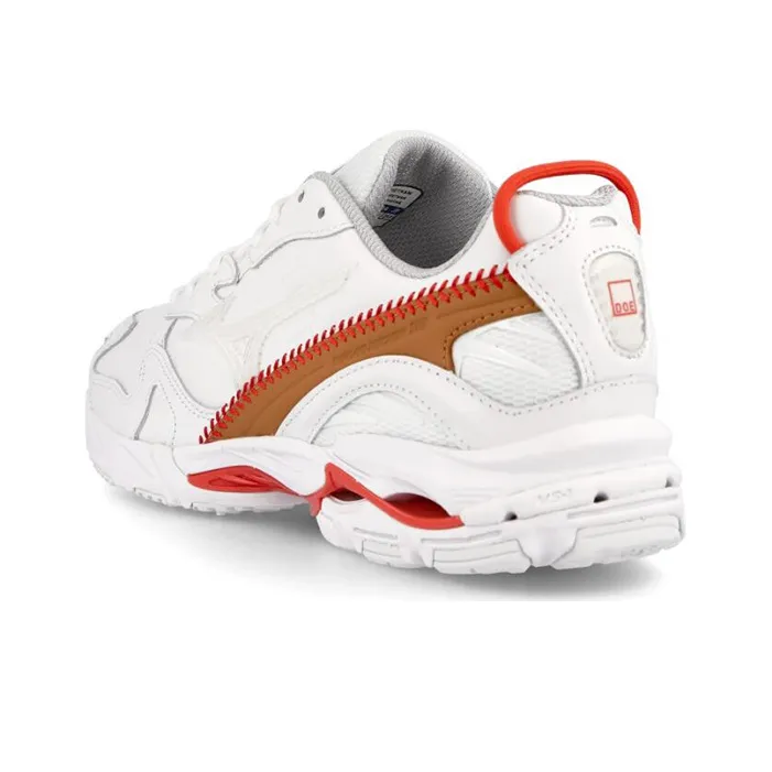 DOE x Mizuno Wave Rider 10 Low-Top Running Shoes Men's White Red-2
