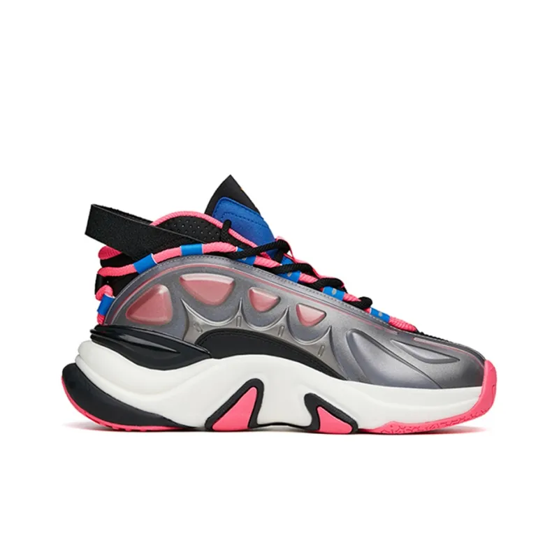 ANTA Casual Shoes Men Mid Top Black/Royal Blue/Fluorescent Digital Pink-1