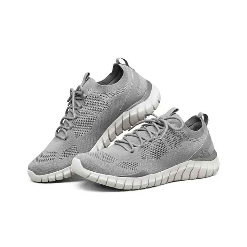 Skechers Overhaul Cushioned Anti Slip Wear Resistant Breathable Lightweight Low Top Casual Running Shoes Men's Gray-2