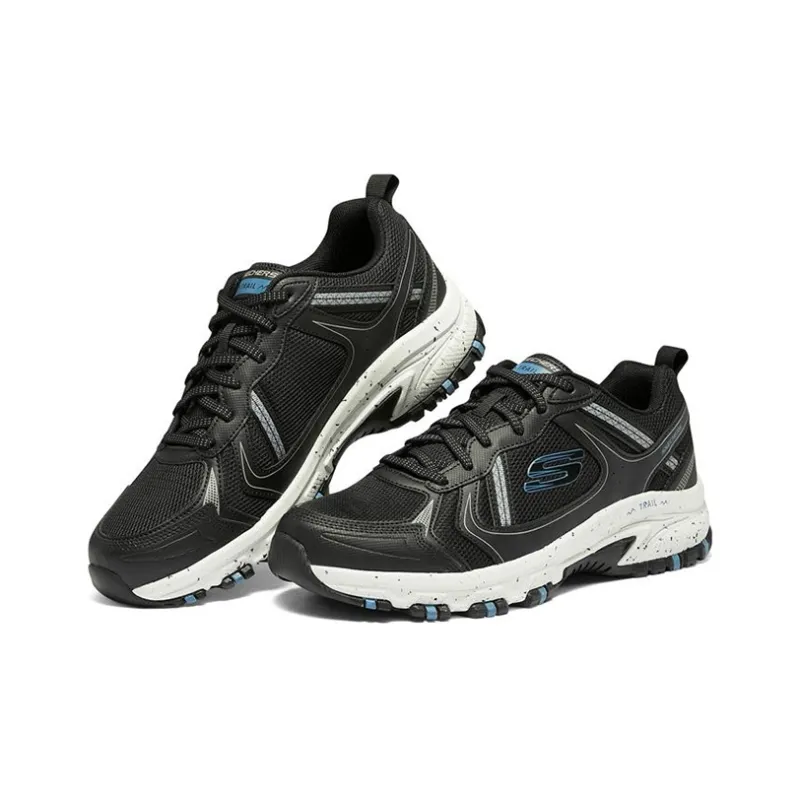 Skechers Hillcrest Cushioning Anti Slip And Wear Resistant Low Top Running Shoes Men's Black White-2