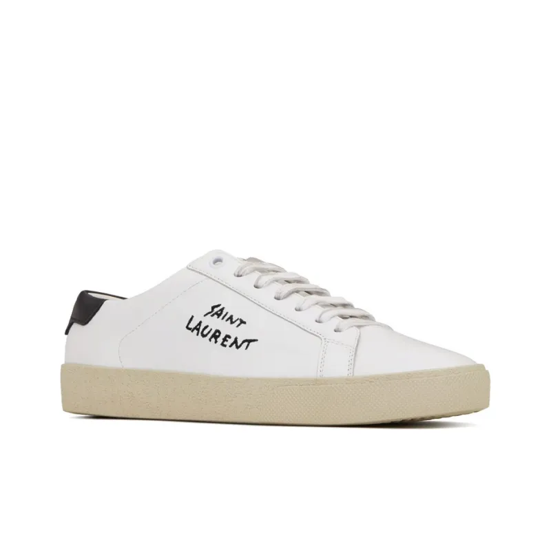 SAINT LAURENT Court Classic SL/06 Low White Black Women's-2
