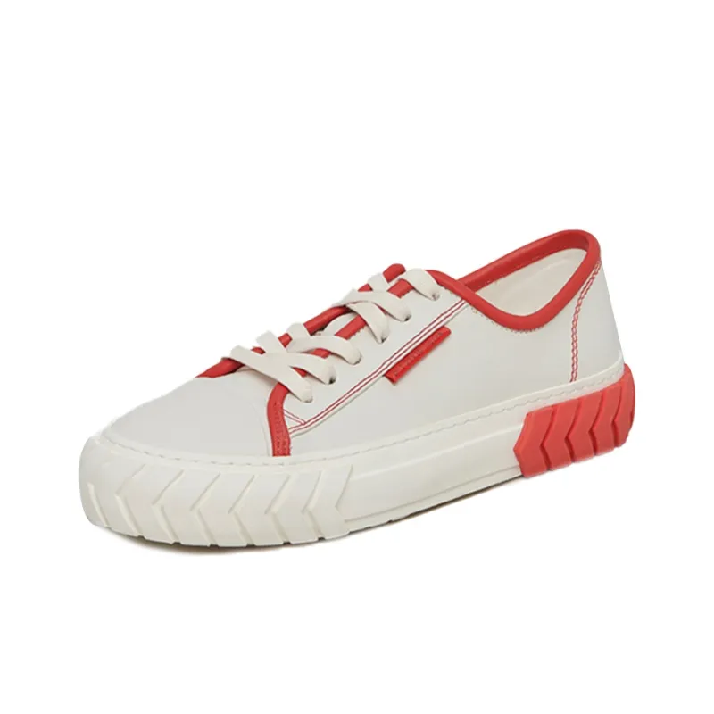 Both Skateboard Shoes Women's Low Top White/Red-1