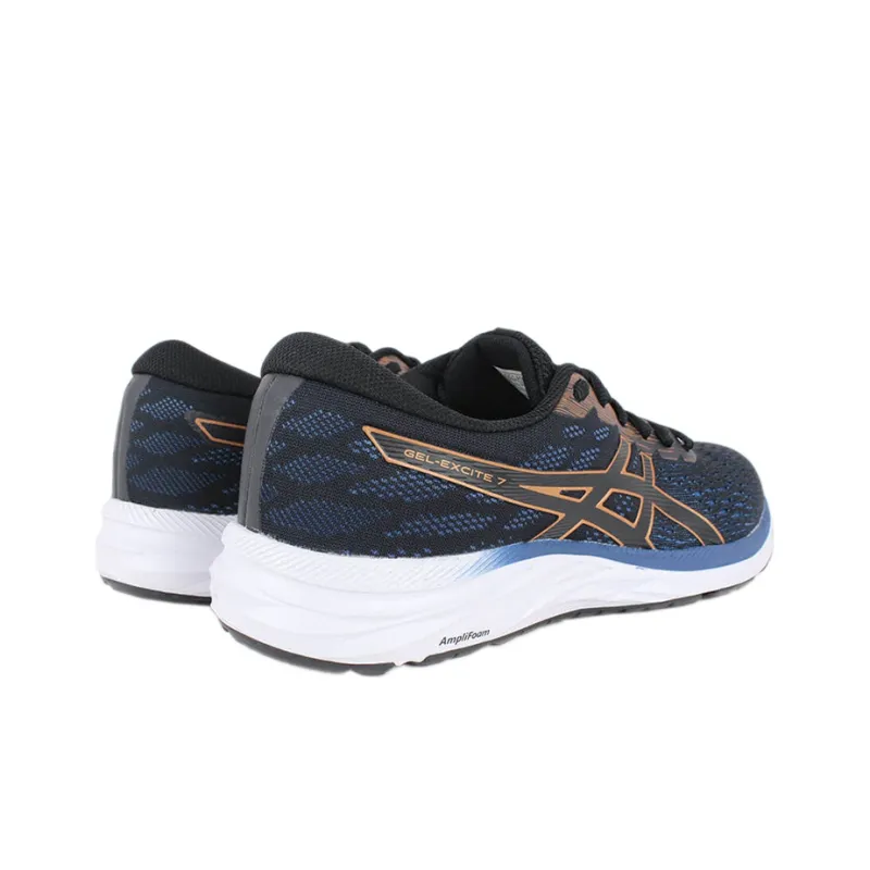Asics Gel-Excite 7 Durable Breathable Low-Top Running Shoes Men's Blue Orange-3