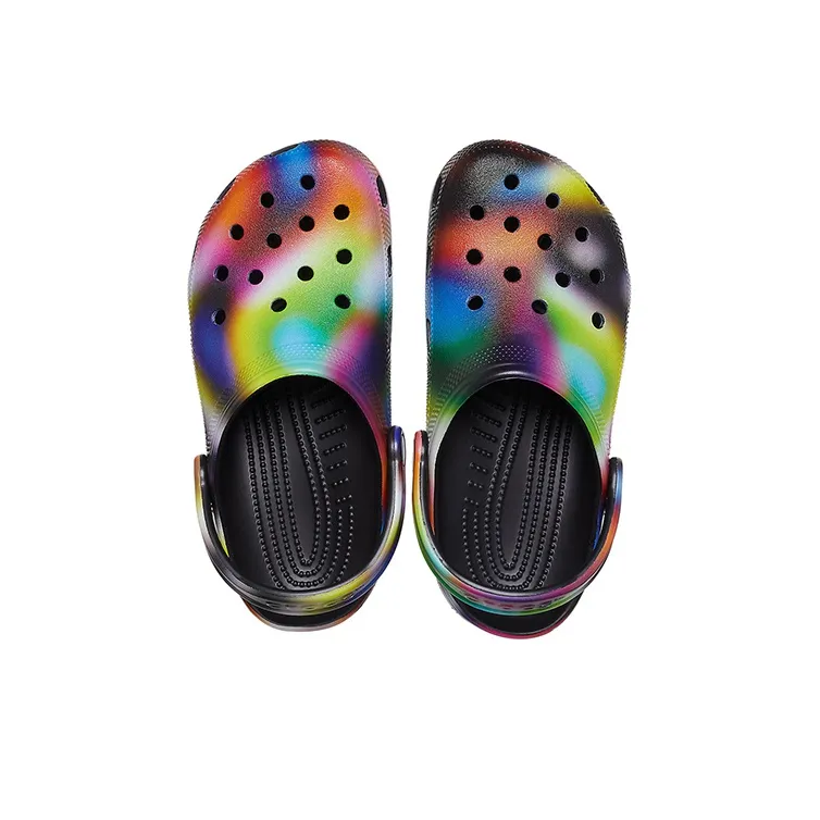 Crocs Colorful Crocs Beach Unisex Multi Color Black Sandals-3