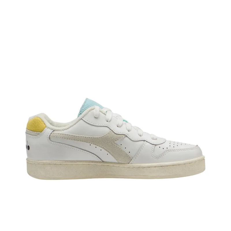 Diadora Mi Basket Low Icona Stylish Skateboarding Shoes Women's White-1