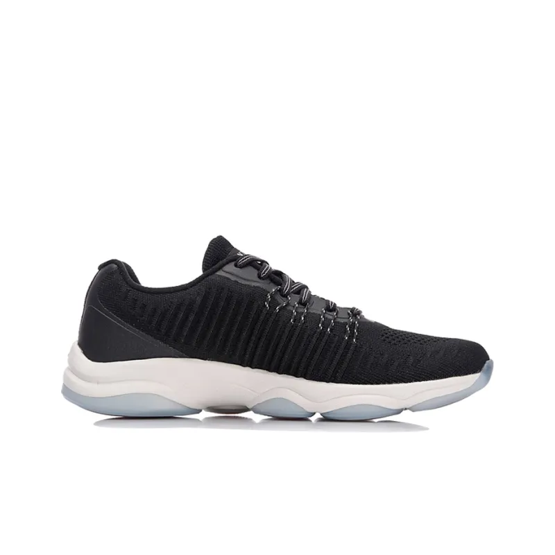 LiNing Cushioning Breathable Lightweight Abrasion Resistant Slip Resistant Low Top Running Shoes Women's Standard Black-1