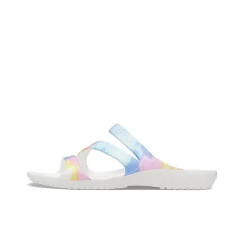Crocs Swiftwater Crocs Casual Multi Color Tie Dye Sandals 'White' Women's