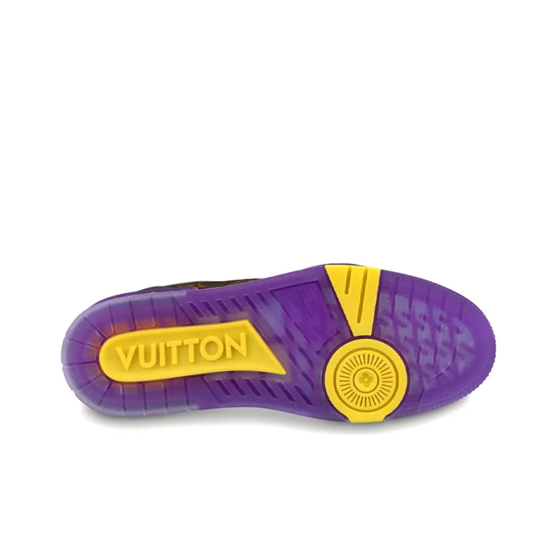 LOUIS VUITTON X Lakers Lv Trainers 'Brown Monogram With Black Purple'-4