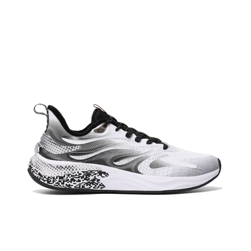 XTEP Wind & Fire 25 Cushioned Anti-Slip Wear-Resistant Breathable Lightweight Low-Top Running Shoes Men's White Black-1