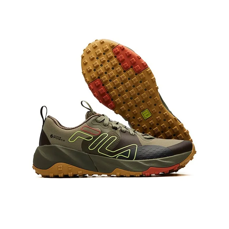 FILA Athletics Cushioning Anti-Slip And Wear-Resistant Low-Top Marathon Running Shoes Men's Green-5