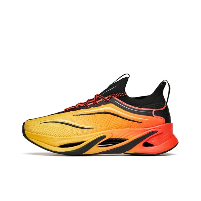Anta Running Collection Cushioned Slip-Resistant Abrasion-Resistant Low-Top Running Shoes Men's Yellow Black Red-0