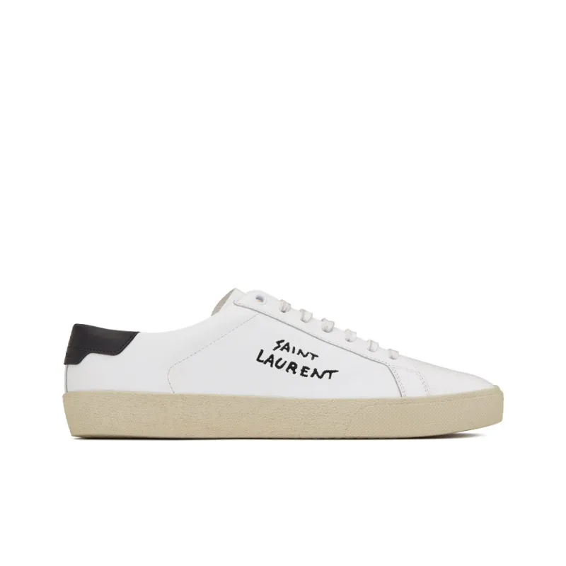 SAINT LAURENT Court Classic SL/06 Low White Black Women's-1