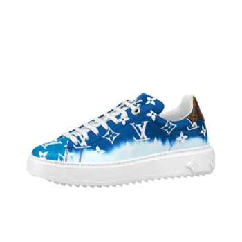 LOUIS VUITTON Time Out Low Top Stylish Skateboarding Shoes Women's Blue White