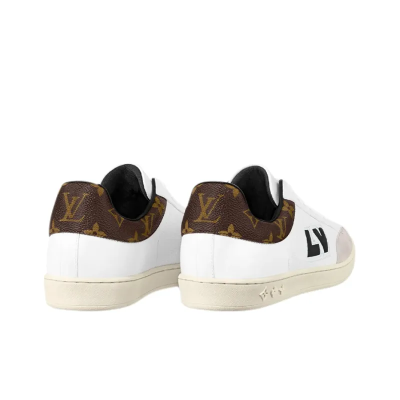 LOUIS VUITTON Luxembourg Stylish Skateboarding Shoes Men's White Brown-2