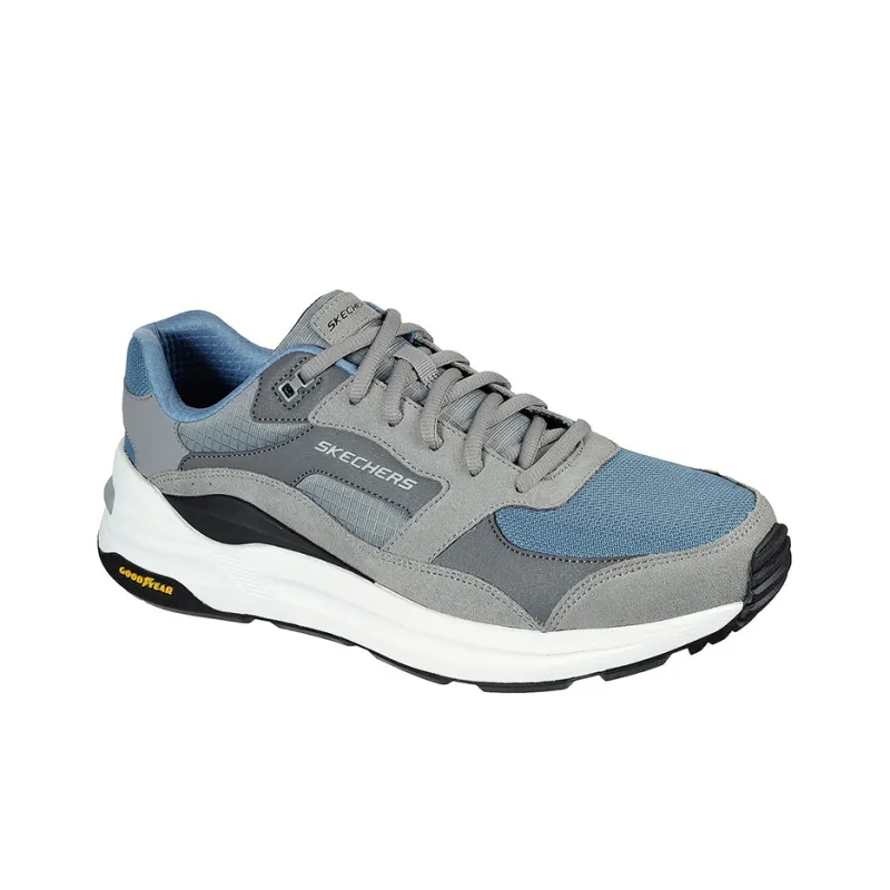 Skechers Global Jogger Cushioning Anti Slip And Wear Resistant Low Top Running Shoes Men's Gray Blue-2