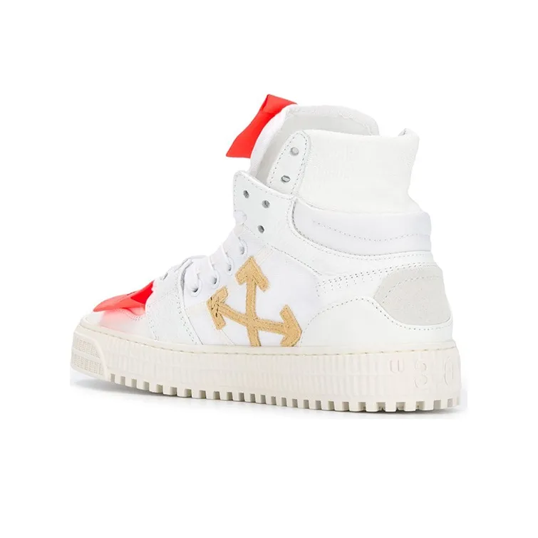 OFF WHITE Off Court Skateboard Shoes Women's High Top White-3
