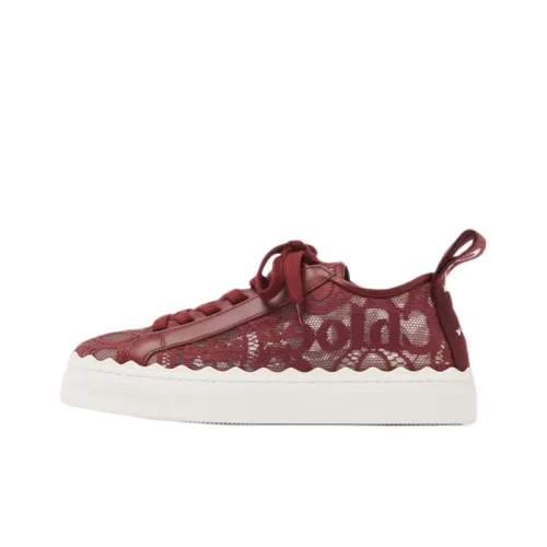 Chloé Skateboard Shoes Women's Low-Top Burgundy