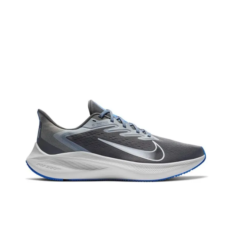 Nike Zoom Winflo 7 Cushioning Anti-Slip And Wear-Resistant Low-Top Casual Running Shoes Men's Gray Blue-1