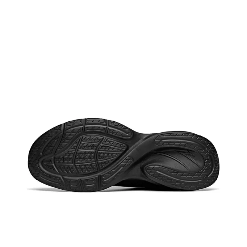 Anta Cushioning Anti Slip Wear Resistant Breathability Low Top Running Shoes Men's Black-4