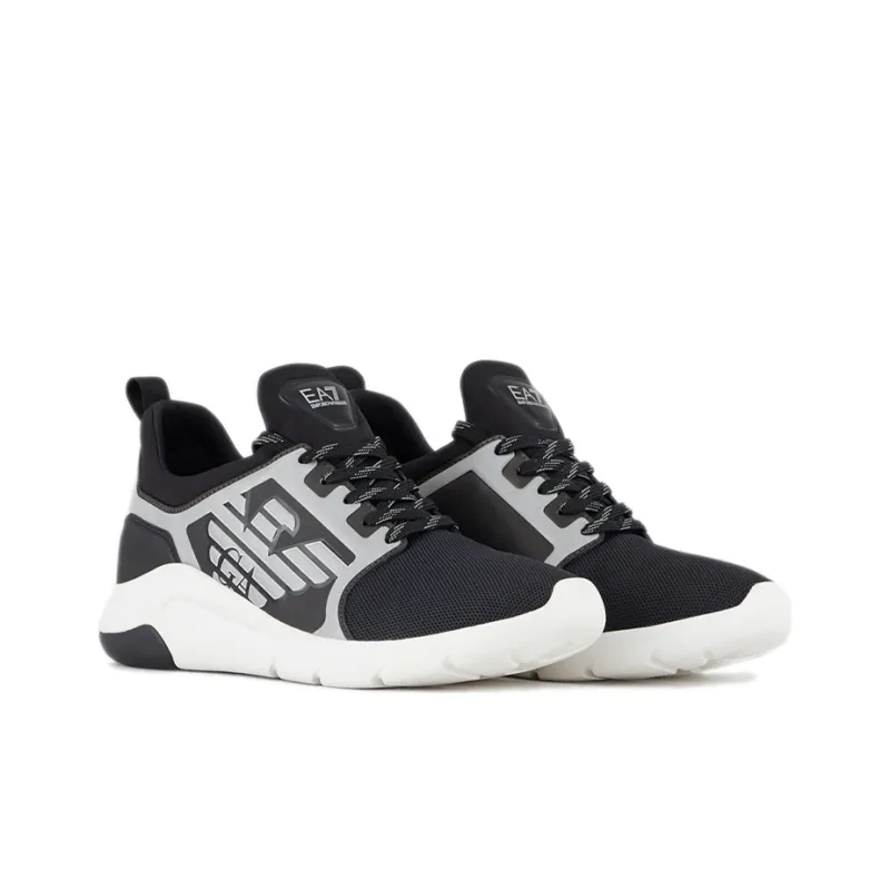 EMPORIO ARMANI Low Top Casual Shoes Unisex Black White-2