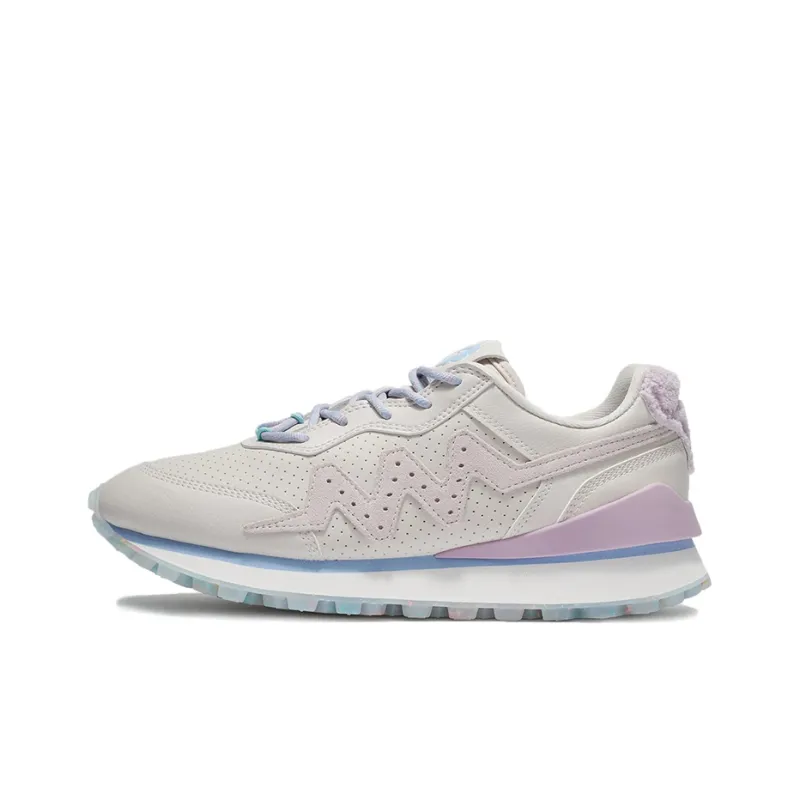 LiNing Marshmallow Cushioning Wear Resistant Low Top Sports Casual Shoes Women's White Gray-0