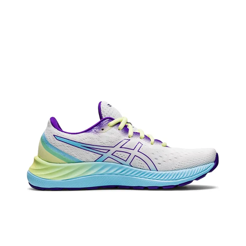 Asics Gel-Excite 8 Wear-Resistant Low-Top Running Shoes Women's White Purple Blue-1