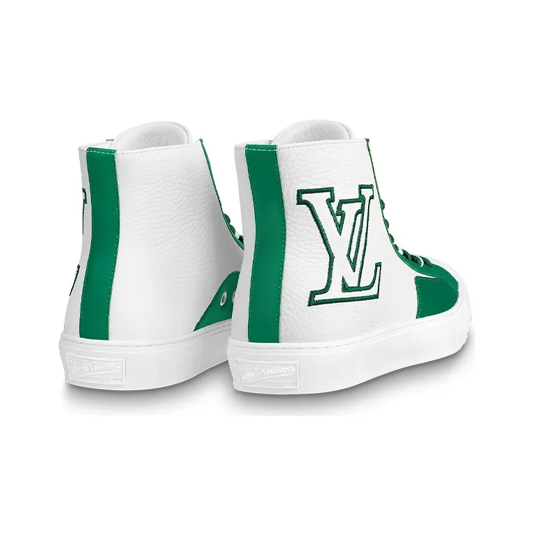 LOUIS VUITTON Tattoo Ankle Sneakers 'White Green'-2