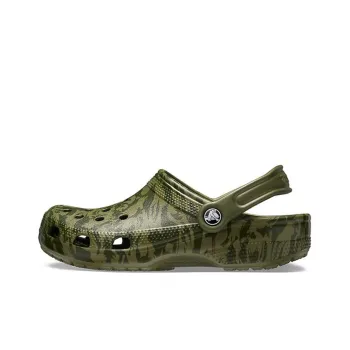 Crocs Classic Clog Camouflage Printing Beach Army Green Sandals