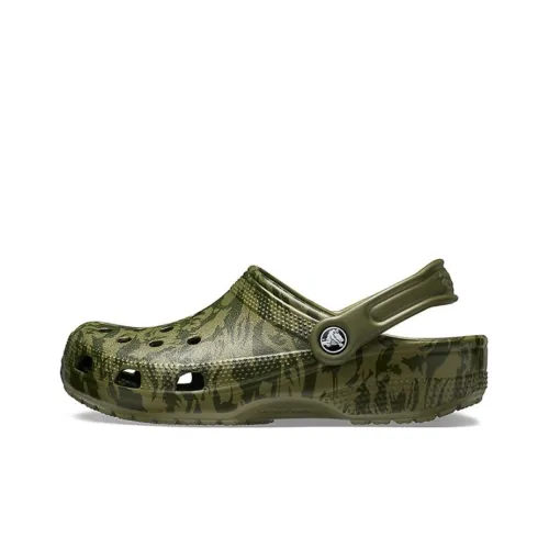 Crocs Classic Clog Camouflage Printing Beach Army Green Sandals