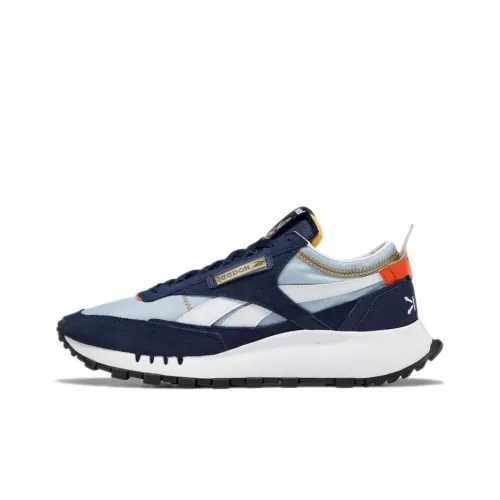 Reebok Classic Leather Running Shoes Unisex Low-Top Blue/White