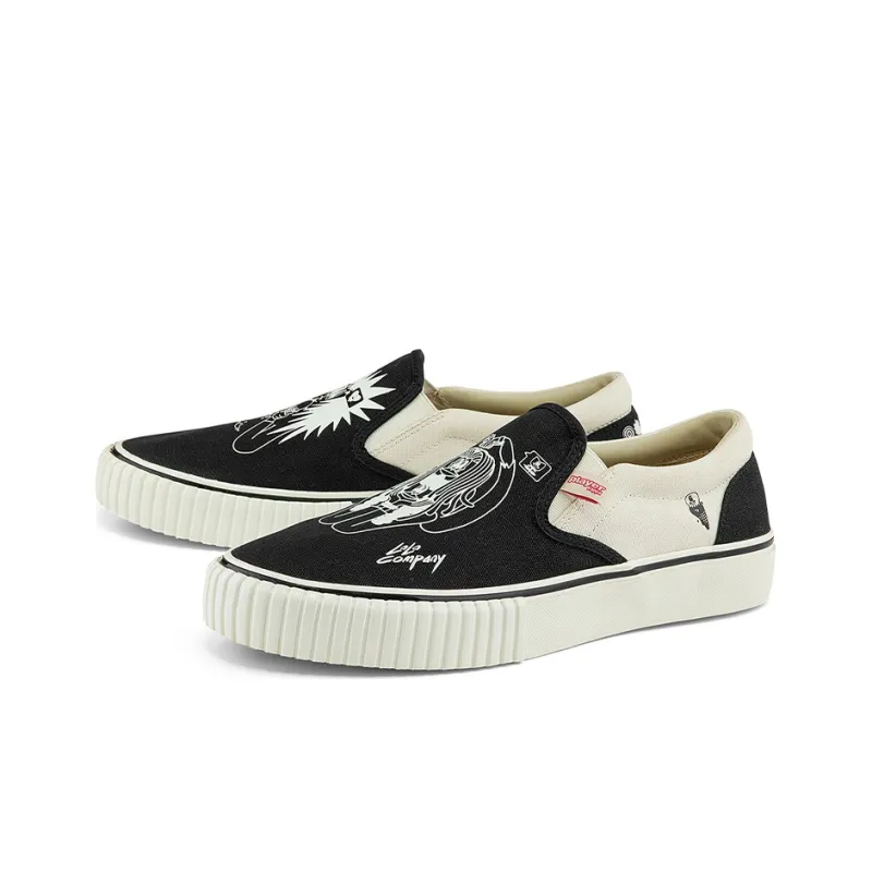 Kappa Player Artist Collaboration Wear resistant And Lightweight Low Top Canvas Shoes Unisex Black-3