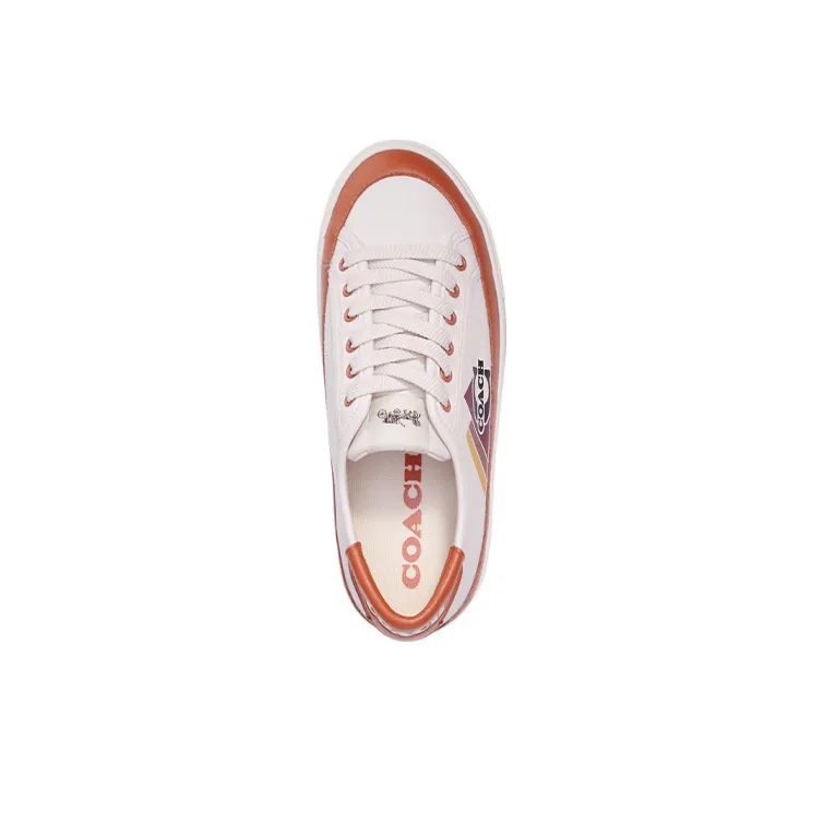 COACH CitySole Citysole Platform Stylish Skateboarding Shoes Women's White Brown-3