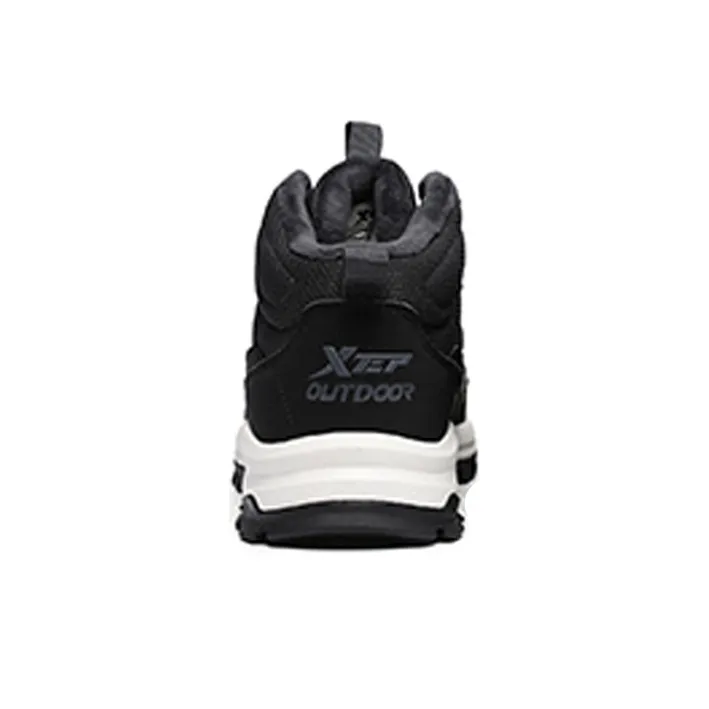 XTEP Cushioned Anti-Slip Wear-Resistant Breathable Lightweight Mid-Top Outdoor Shoes Men's Black Gray Color-2