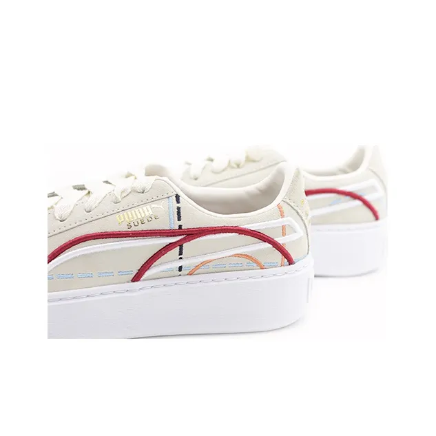 PUMA Suede Platform Courture 'White Red' Women's-6