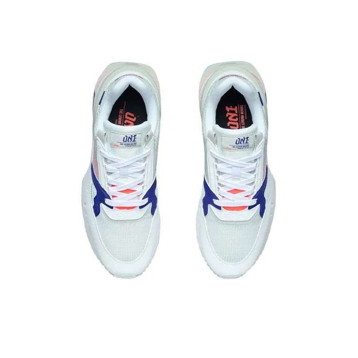 LiNing 001 Cushioning Rebound Low-Top Running Shoes Women's White Gray Blue-3