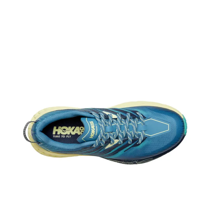 HOKA ONE ONE Speedgoat 4 Cushioning Anti Slip Wear Resistant Breathability Low Top Running Shoes Women's Blue Green-2