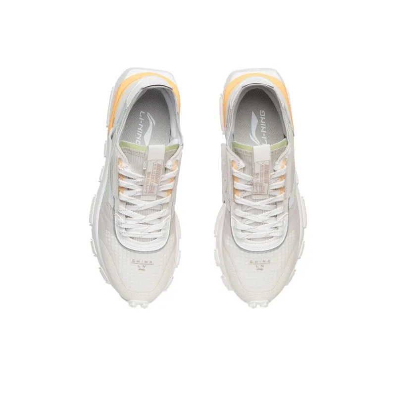 LiNing Cushioning Rebound Low Top Running Shoes Women's Pearl White-3