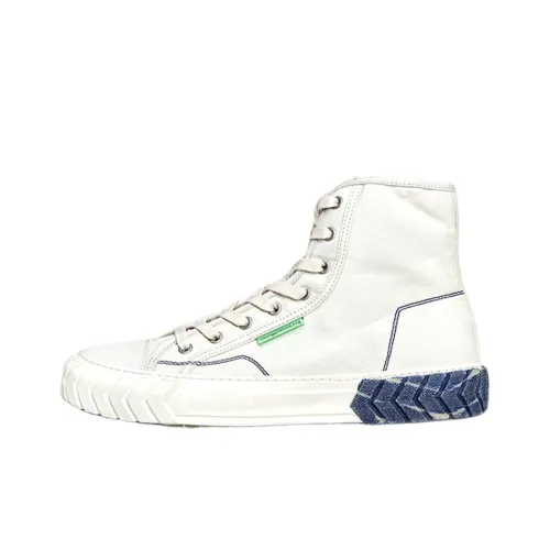 Both Canvas Shoes Unisex High-Top White/Blue