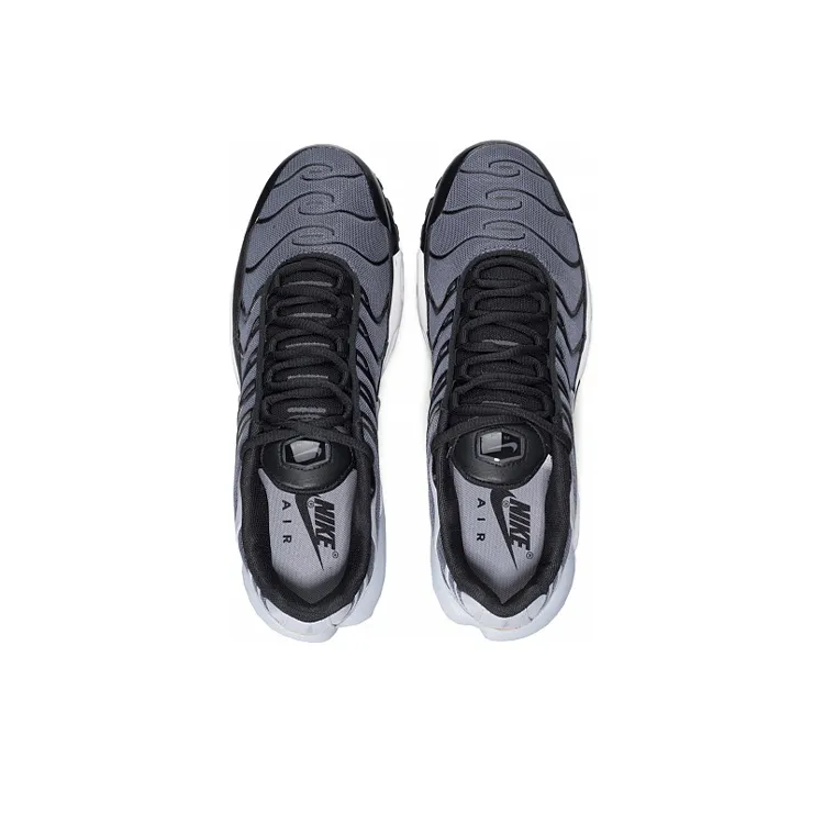 Nike Air Max Plus Cushioned Anti Slip And Wear Resistant Lightweight Low Top Running Shoes Men's Gray Black White-3