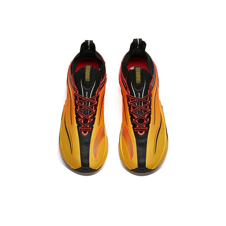 Anta Running Collection Cushioned Slip-Resistant Abrasion-Resistant Low-Top Running Shoes Men's Yellow Black Red-3