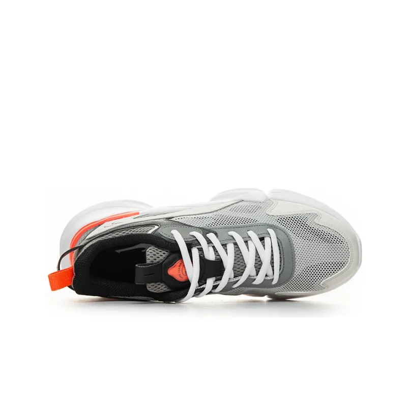 Erke Shock Absorbers With Slip Resistant And Abrasion Resistant Properties Low Top Running Shoes Gray Pink-3